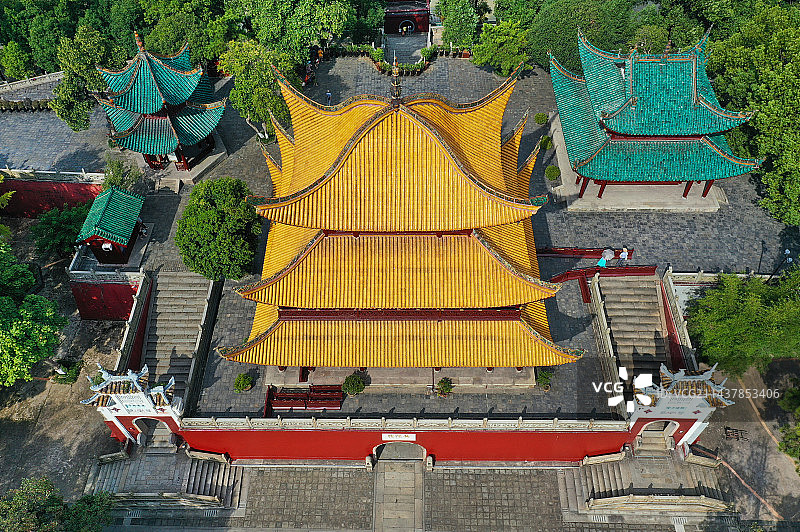 湖南省岳阳市国家重点风景名胜岳阳楼景区航拍图片素材