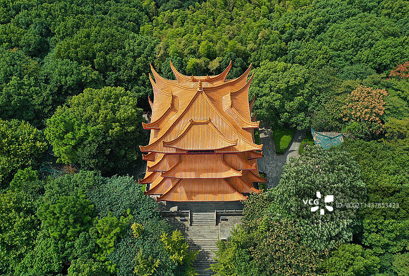 湖南省岳阳市国家重点风景名胜岳阳楼景区航拍图片素材
