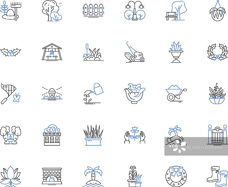 景观美化线条图标系列图片素材