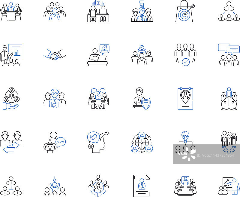 商务员工系列线条图标领导力图片素材