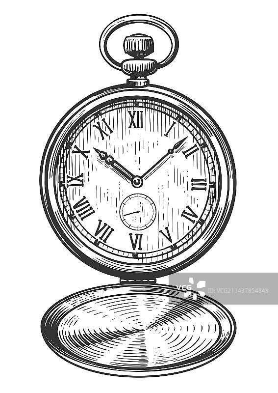 带盖的经典机械怀表图片素材