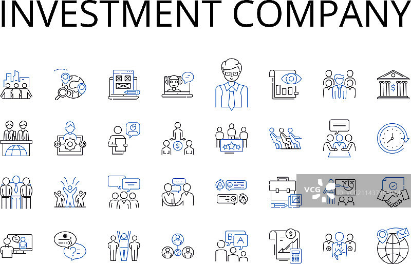 投资公司线性图标合集图片素材