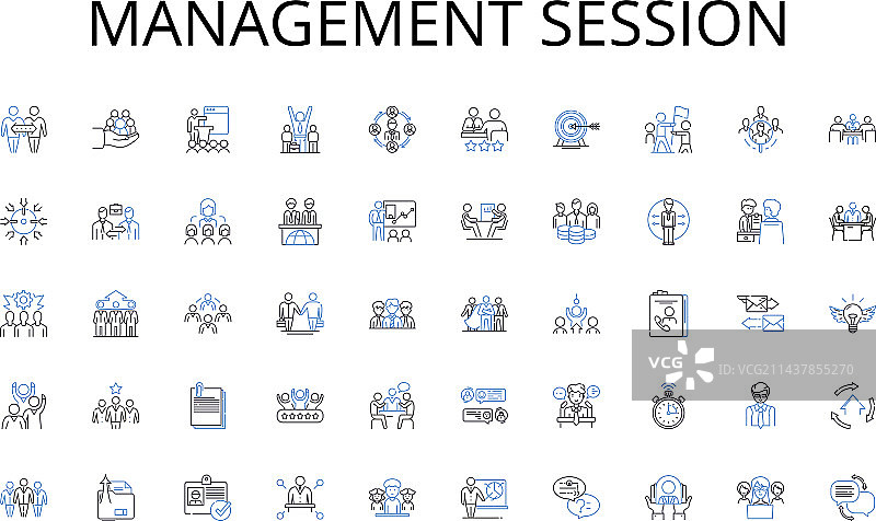 管理会话线性图标集合，健康图片素材