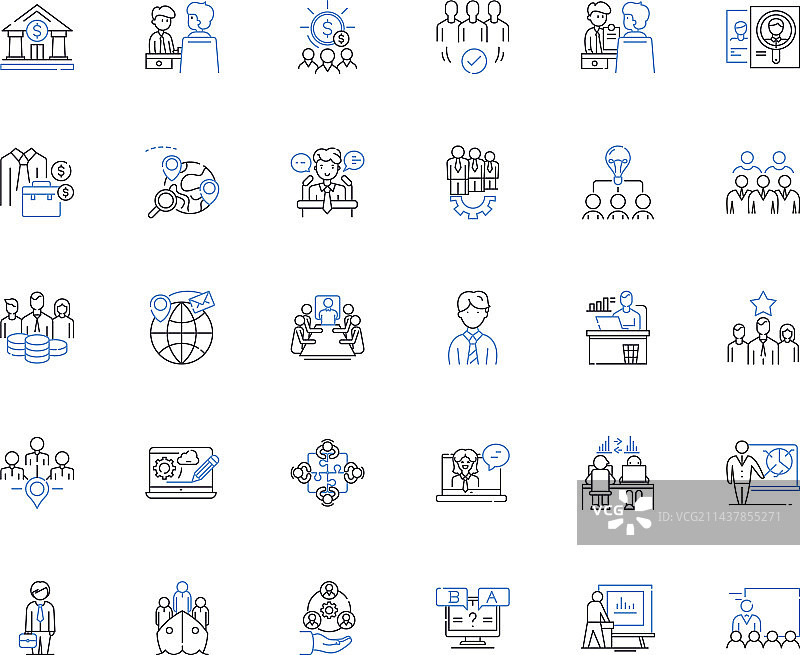 有远见的商业领袖线条图标合集图片素材