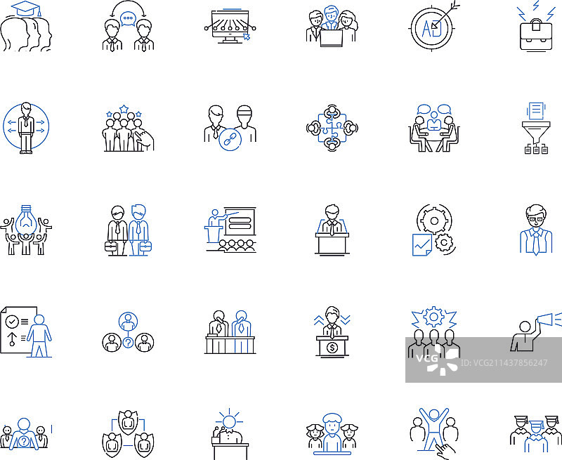 公司所有权线性图标合集图片素材