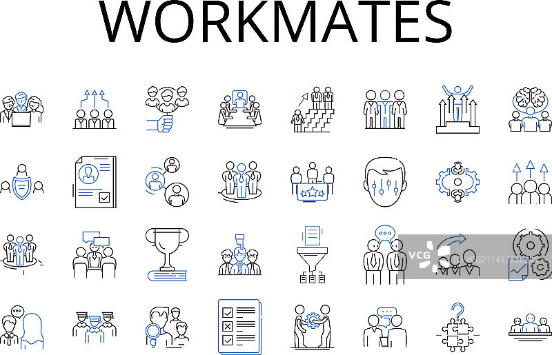 同事系列线性图标图片素材