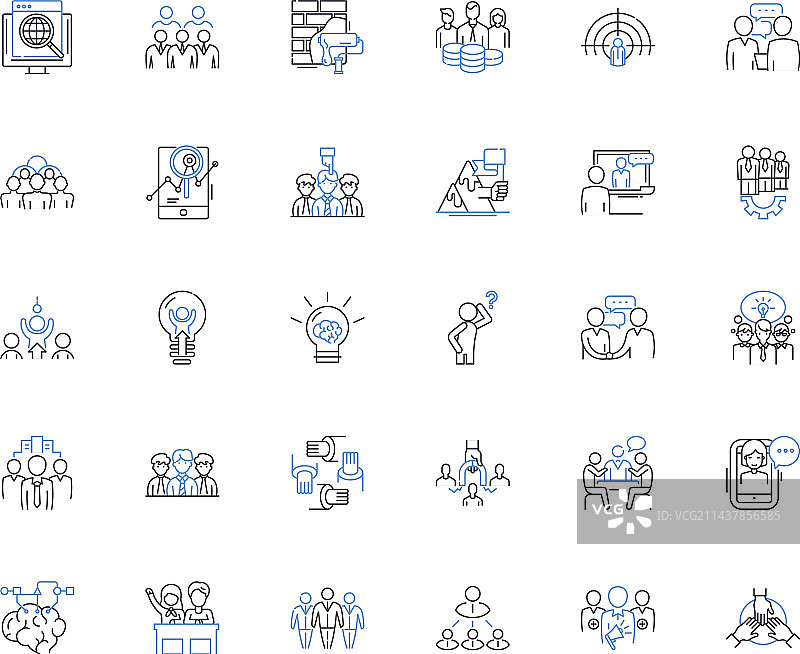 商业机构线性图标合集图片素材