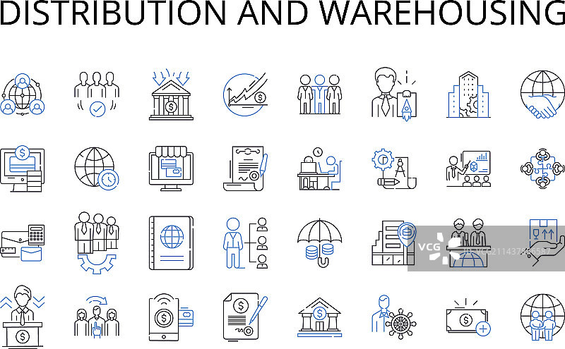 分销和仓储线性图标合集图片素材