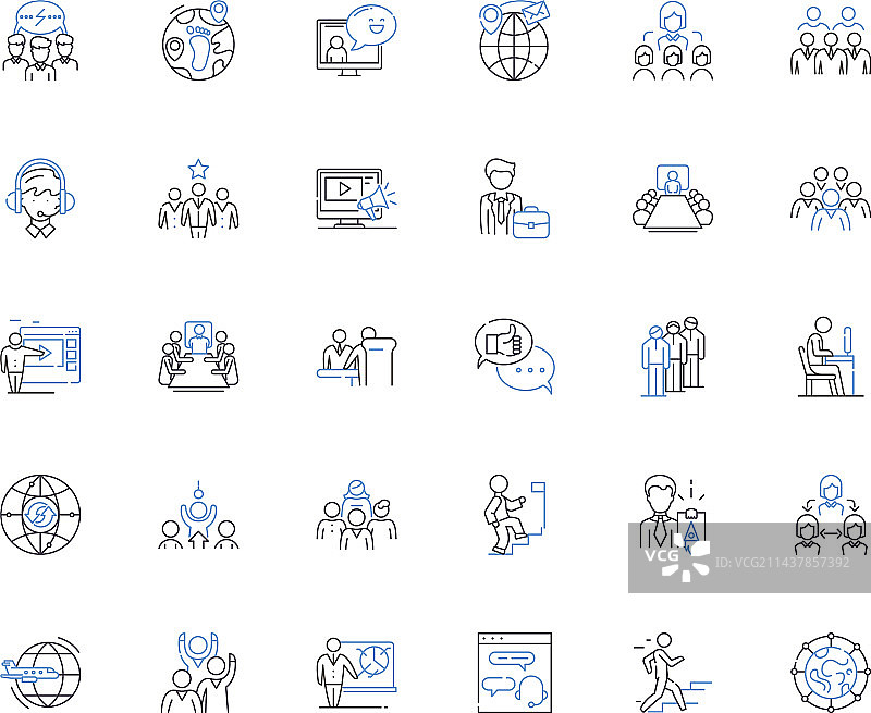 通信公司线图标集图片素材