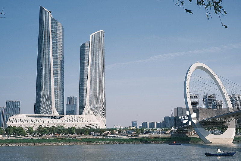 南京眼步行桥图片素材
