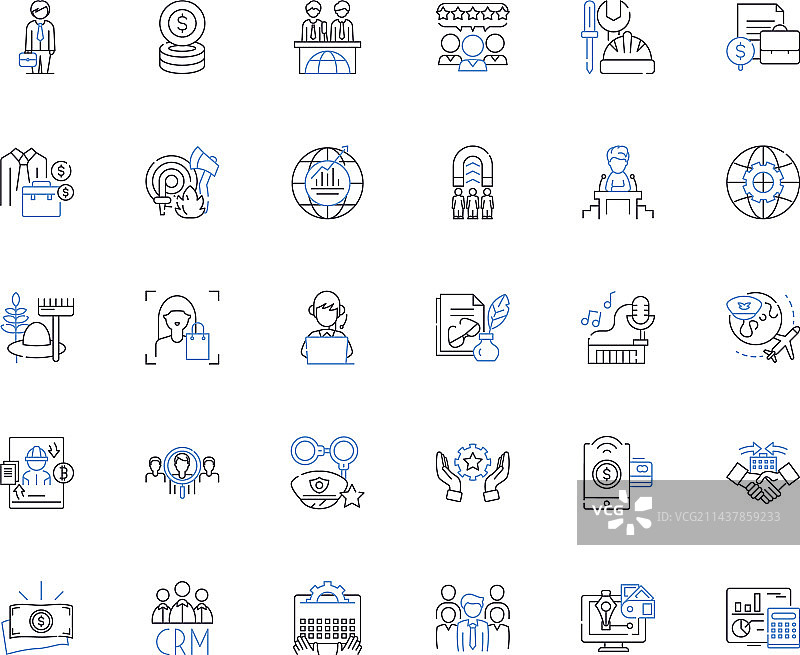 视频制作线性风格图标合集图片素材