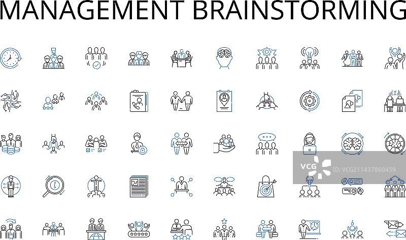 管理头脑风暴线性图标合集图片素材