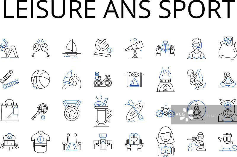休闲运动线性图标合集图片素材
