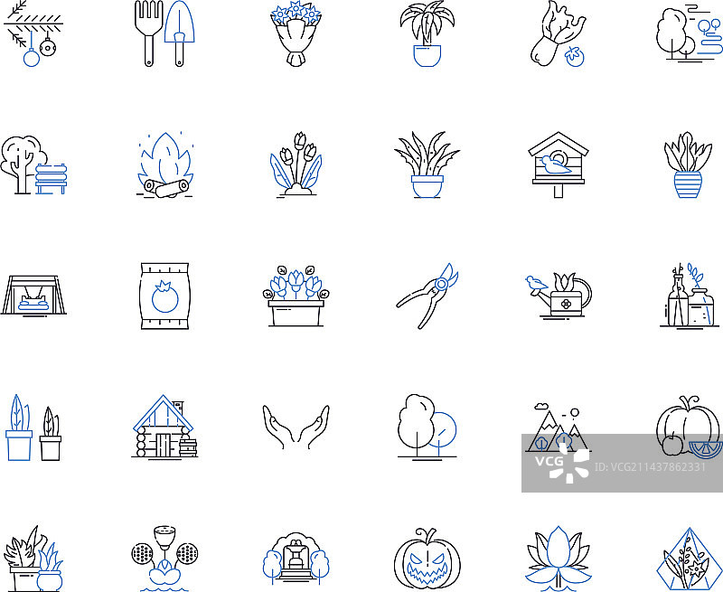 农业种植线条图标合集图片素材