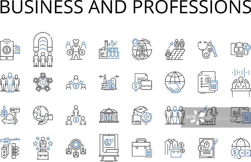 商业与职业线性图标合集图片素材