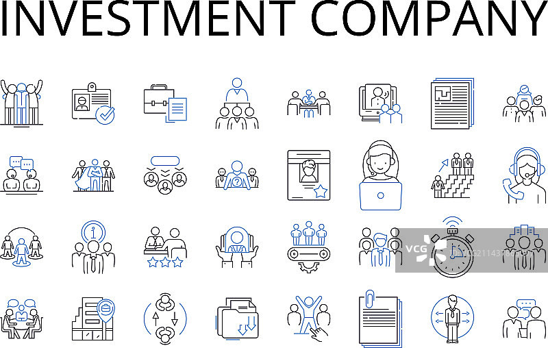 投资公司线性图标合集图片素材