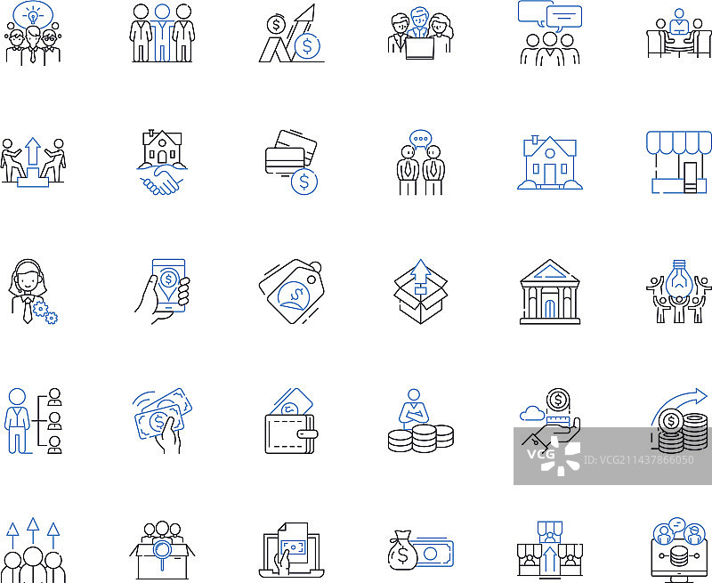 品牌调研线性图标合集图片素材