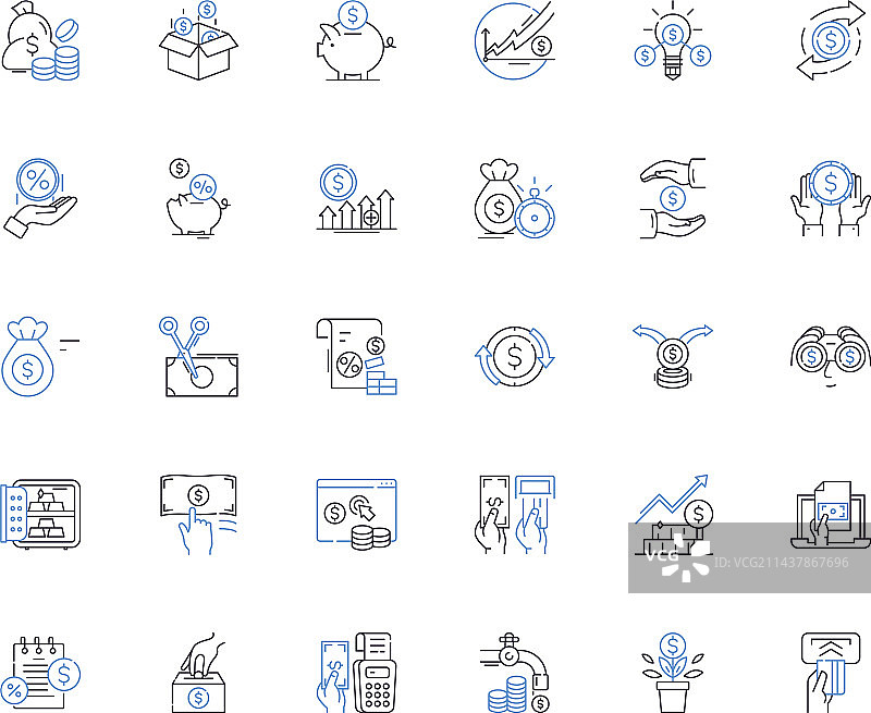 货币线条图标系列：法定货币兑换图片素材