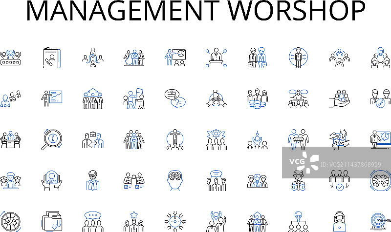 管理工作坊线性图标集图片素材