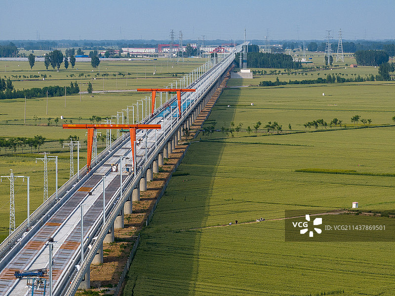 济郑高铁河南濮阳段在建轨道图片素材