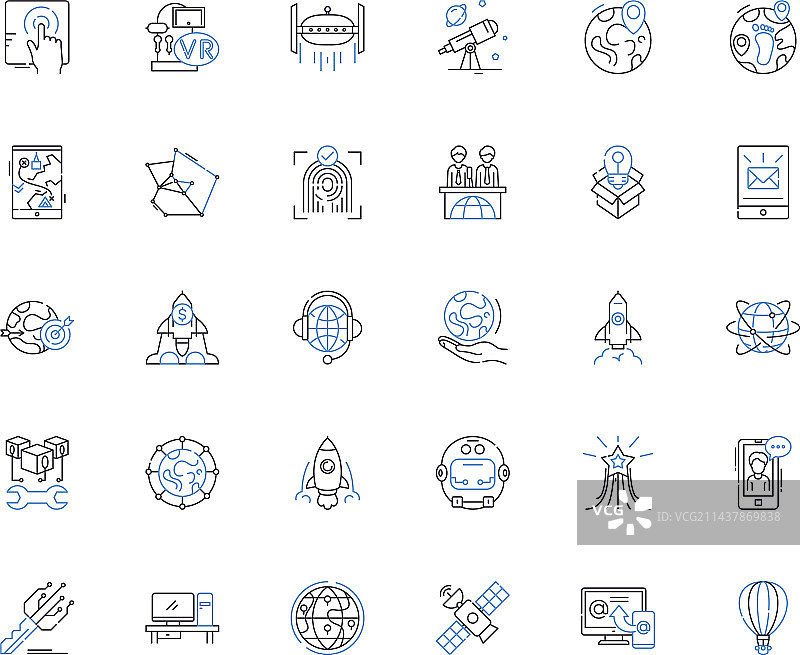 前沿科学线条图标合集图片素材