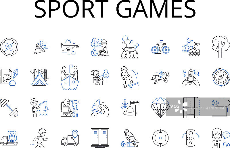 运动会线条图标合集图片素材