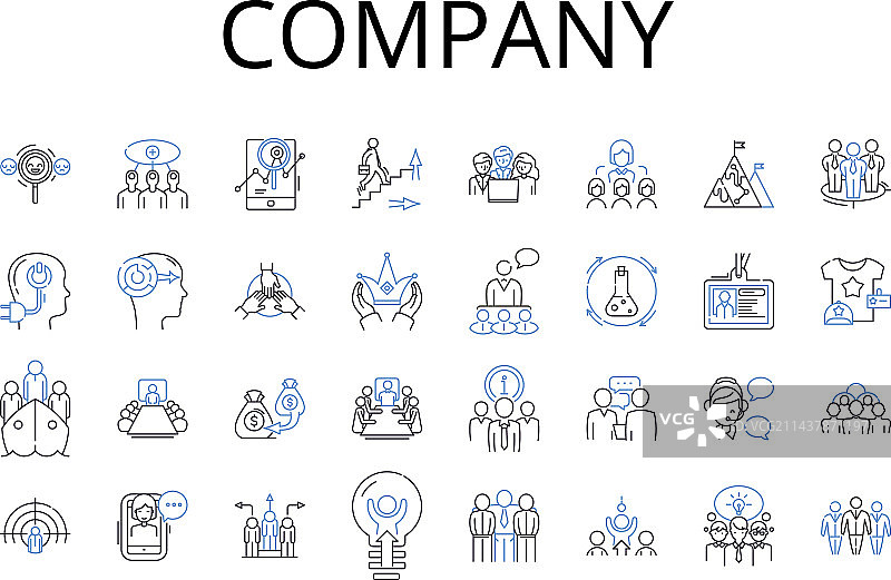 公司线性图标合集图片素材