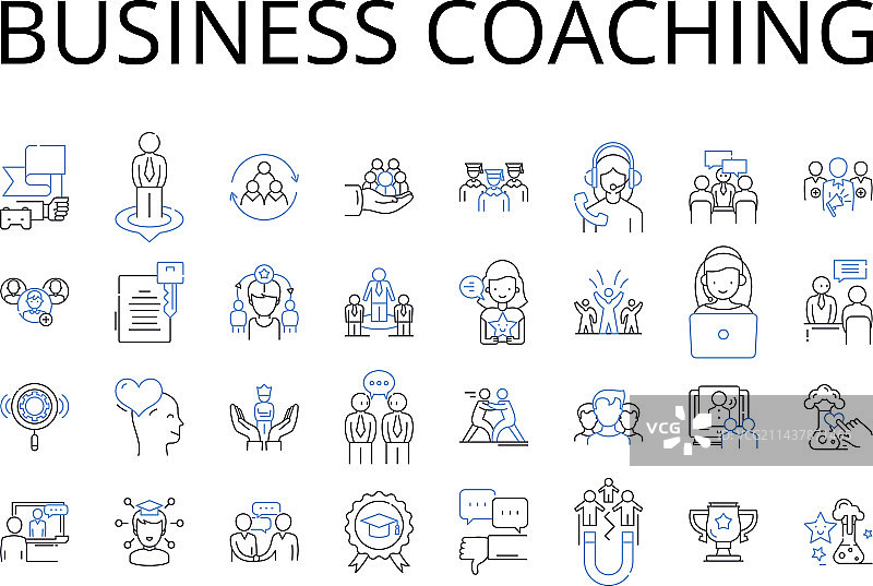 商务指导线性图标集合图片素材