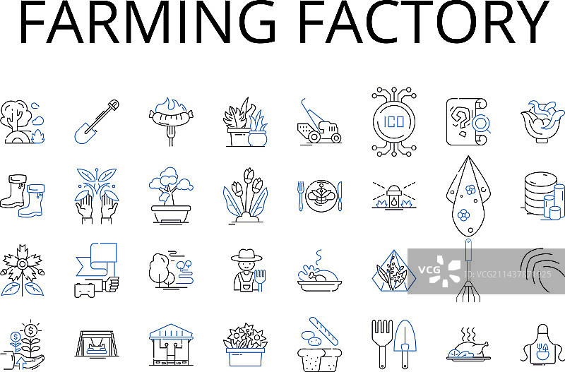 农业工厂流水线图标合集图片素材
