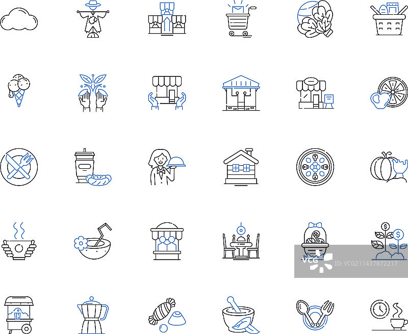 蛋糕店线性图标系列图片素材