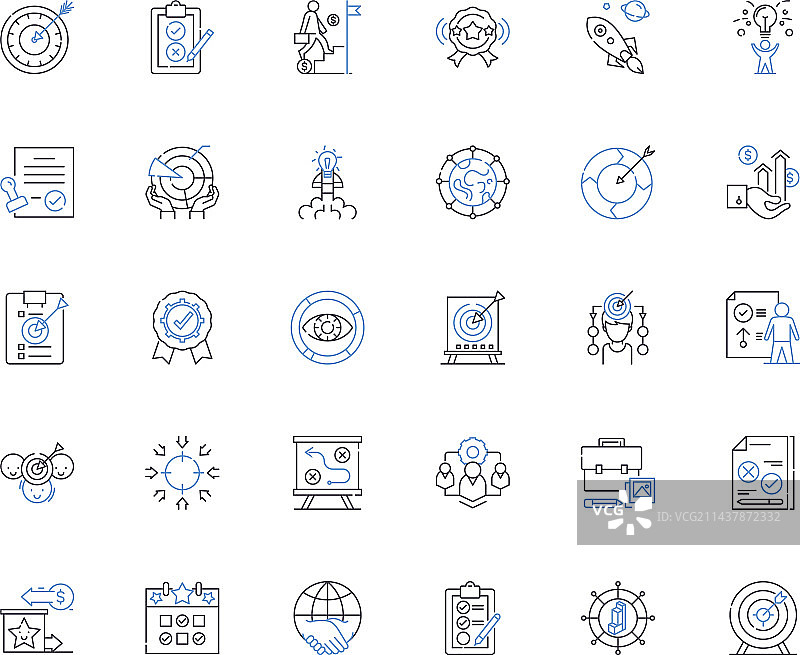 企业目标线性图标系列图片素材