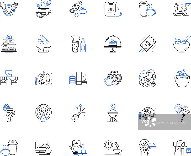 艺术社区线性图标合集图片素材