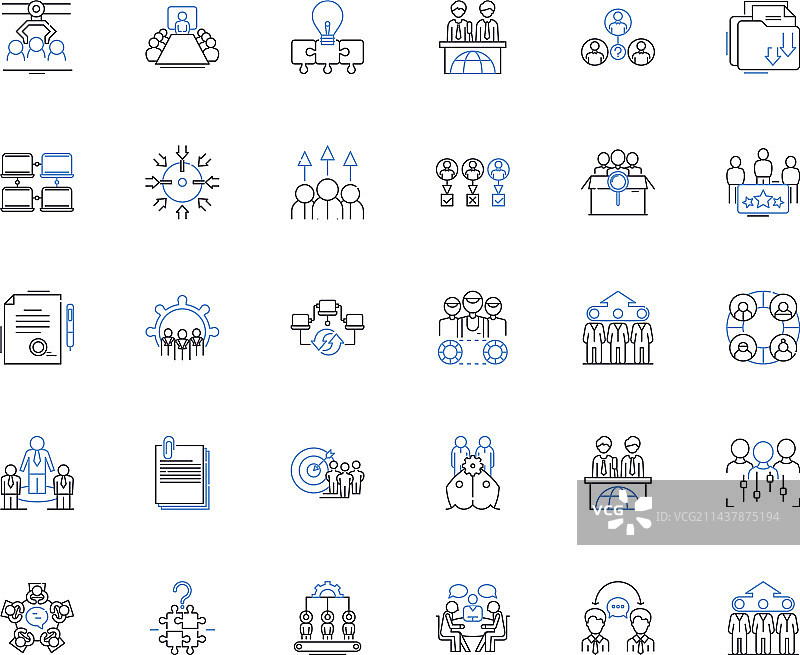 领导力论坛线性图标合集图片素材