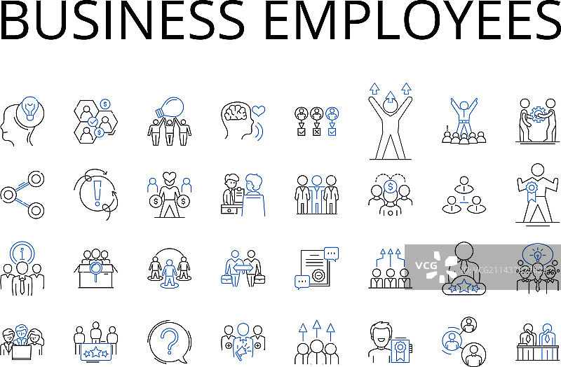 商业雇员线性图标合集图片素材