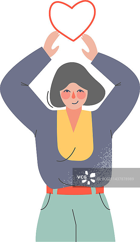 充满爱心的年轻迷恋女人图片素材