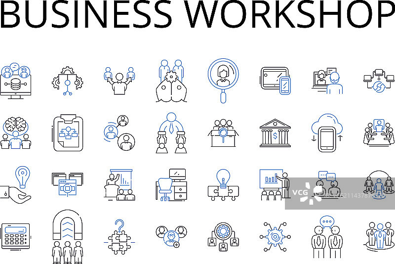 商业研讨会营销系列线条图标图片素材