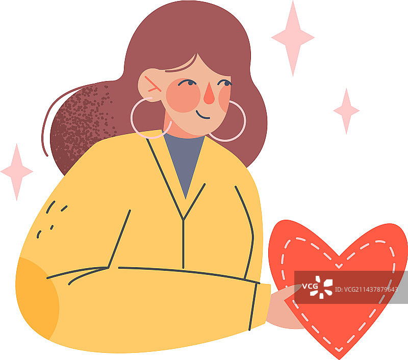年轻恋爱的女人手捧爱心图片素材