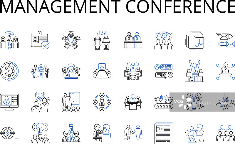 管理会议线性图标合集图片素材