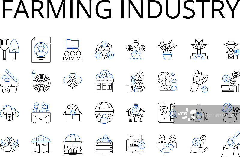 农业产业线性图标合集：采矿图片素材
