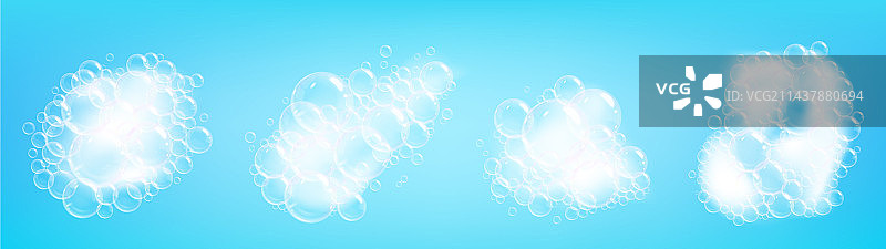 带透明气泡的白色清洁泡沫图片素材