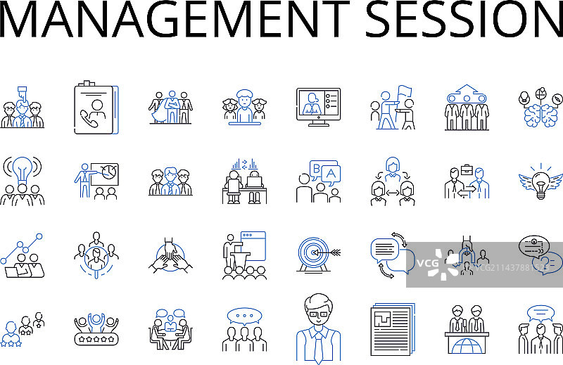 管理会议线性图标集合业务图片素材