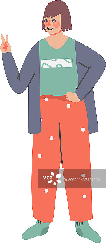 穿着舒适家居服的女孩图片素材