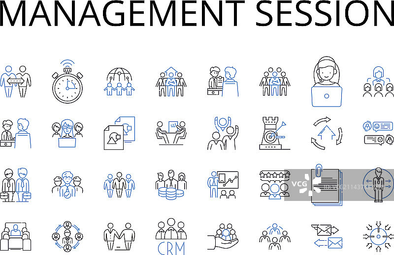管理会议线性图标集合业务图片素材