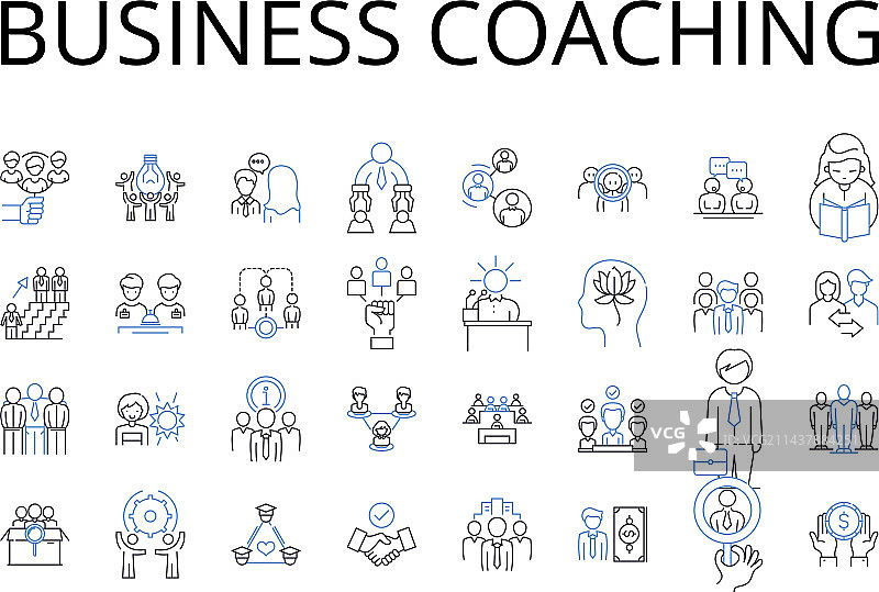 商务指导线性图标集合图片素材