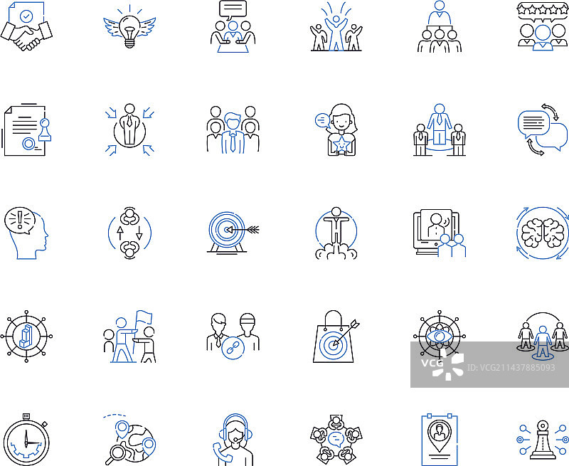 公司联盟线性图标合集图片素材