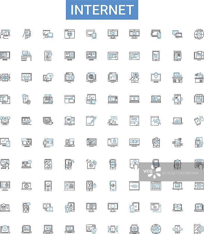 互联网轮廓图标合集：网络图片素材