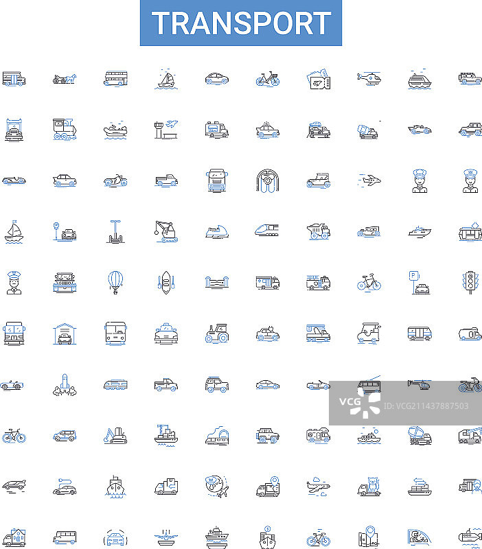 交通运输轮廓图标合集图片素材