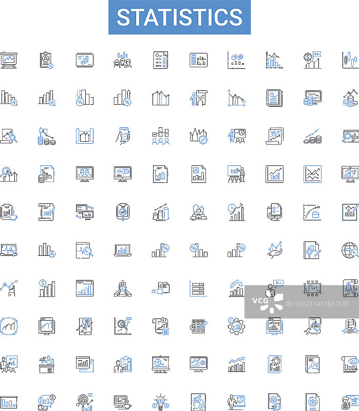 统计轮廓图标合集图片素材