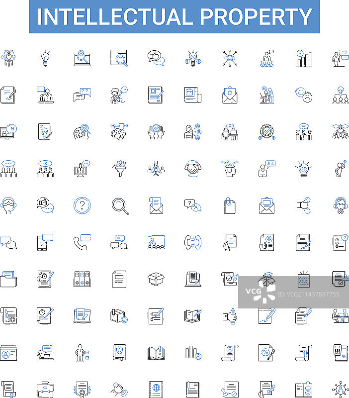 知识产权轮廓图标合集图片素材