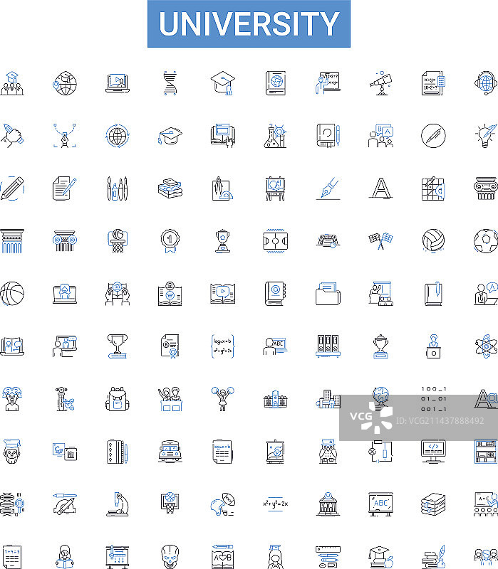 大学轮廓图标合集图片素材